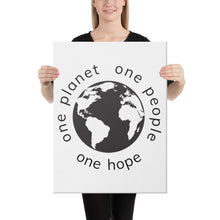 将图片加载到图库查看器,Canvas Print with Earth and Globe Tagline