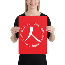 将图片加载到图库查看器,Poster with Humankind Symbol and Globe Tagline