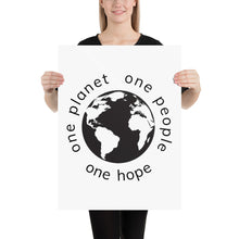 将图片加载到图库查看器,Poster with Earth and Globe Tagline