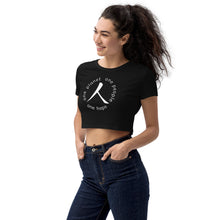 将图片加载到图库查看器,Organic Crop Top with Humankind Symbol and Globe Tagline