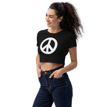 Load image into Gallery viewer, Organic Crop Top with Peace Symbol