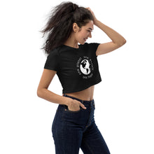 Load image into Gallery viewer, Organic Crop Top with Earth and White Globe Tagline