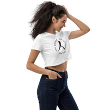 Charger l'image dans la galerie, Organic Crop Top with Humankind Symbol and Globe Tagline