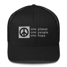 Load image into Gallery viewer, Structured, Mesh-Back Cap with Box Logo and Peace Symbol