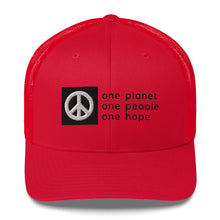 Load image into Gallery viewer, Structured, Mesh-Back Cap with Box Logo and Peace Symbol