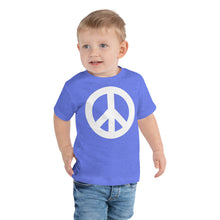 将图片加载到图库查看器,Toddler Short Sleeve Tee with Peace Symbol