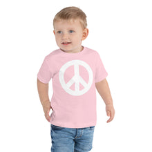 将图片加载到图库查看器,Toddler Short Sleeve Tee with Peace Symbol