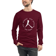Charger l'image dans la galerie, Unisex Long Sleeve Tee with Humankind Symbol and Globe Tagline