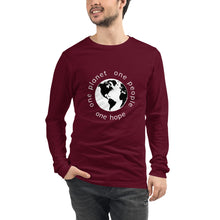 Load image into Gallery viewer, Unisex Long Sleeve Tee with Earth and Globe Tagline