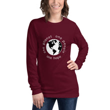 Load image into Gallery viewer, Unisex Long Sleeve Tee with Earth and White Tagline