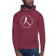 Load image into Gallery viewer, Unisex Hoodie with Humankind Symbol and Globe Tagline