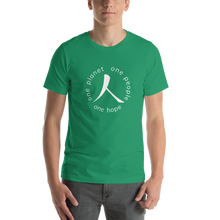 Load image into Gallery viewer, Short-Sleeve T-Shirt with Humankind Symbol and Globe Tagline