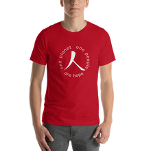 Load image into Gallery viewer, Short-Sleeve T-Shirt with Humankind Symbol and Globe Tagline
