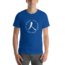Load image into Gallery viewer, Short-Sleeve T-Shirt with Humankind Symbol and Globe Tagline