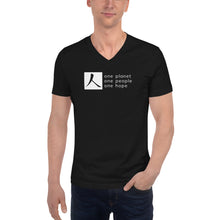 将图片加载到图库查看器,Short Sleeve V-Neck T-Shirt with Box Logo and Tagline