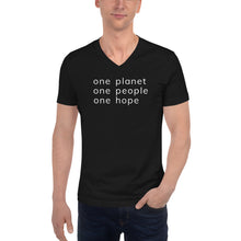 将图片加载到图库查看器,Short Sleeve V-Neck T-Shirt with Six Words