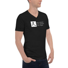 将图片加载到图库查看器,Short Sleeve V-Neck T-Shirt with Box Logo and Tagline