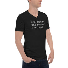 将图片加载到图库查看器,Short Sleeve V-Neck T-Shirt with Six Words