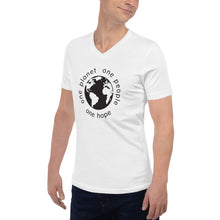 गैलरी व्यूवर में इमेज लोड करें, Short Sleeve V-Neck T-Shirt with Earth and Black Tagline