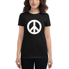 将图片加载到图库查看器,Women's short sleeve T-shirt with Peace Symbol