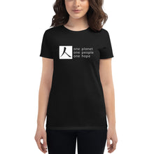 Cargar imagen en el visor de la galería, Women's short sleeve T-shirt with Box Logo and Tagline