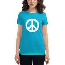 将图片加载到图库查看器,Women's short sleeve T-shirt with Peace Symbol