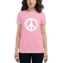 将图片加载到图库查看器,Women's short sleeve T-shirt with Peace Symbol