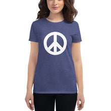 将图片加载到图库查看器,Women's short sleeve T-shirt with Peace Symbol