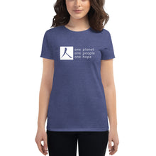 Cargar imagen en el visor de la galería, Women's short sleeve T-shirt with Box Logo and Tagline