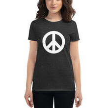将图片加载到图库查看器,Women's short sleeve T-shirt with Peace Symbol
