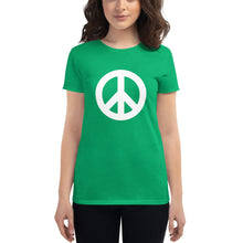 将图片加载到图库查看器,Women's short sleeve T-shirt with Peace Symbol