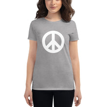 将图片加载到图库查看器,Women's short sleeve T-shirt with Peace Symbol