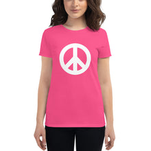 将图片加载到图库查看器,Women's short sleeve T-shirt with Peace Symbol
