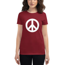 将图片加载到图库查看器,Women's short sleeve T-shirt with Peace Symbol