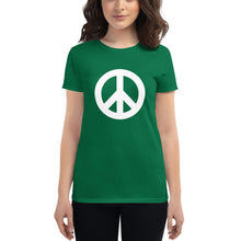 将图片加载到图库查看器,Women's short sleeve T-shirt with Peace Symbol