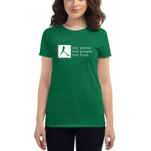 Cargar imagen en el visor de la galería, Women's short sleeve T-shirt with Box Logo and Tagline