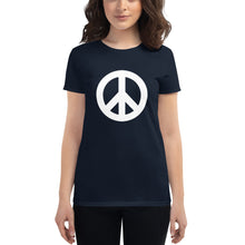 将图片加载到图库查看器,Women's short sleeve T-shirt with Peace Symbol
