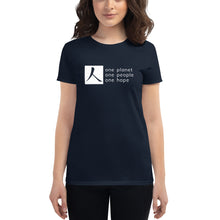 Cargar imagen en el visor de la galería, Women's short sleeve T-shirt with Box Logo and Tagline