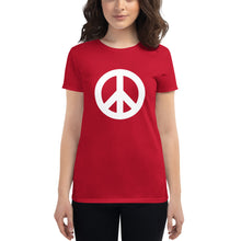 将图片加载到图库查看器,Women's short sleeve T-shirt with Peace Symbol