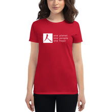Cargar imagen en el visor de la galería, Women's short sleeve T-shirt with Box Logo and Tagline