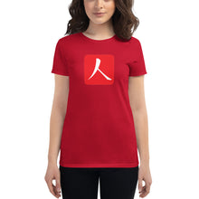 Load image into Gallery viewer, Women's short sleeve T-shirt with Red Hanko Chop