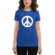 将图片加载到图库查看器,Women's short sleeve T-shirt with Peace Symbol
