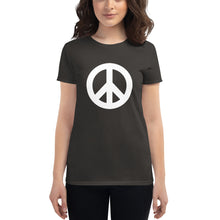 将图片加载到图库查看器,Women's short sleeve T-shirt with Peace Symbol