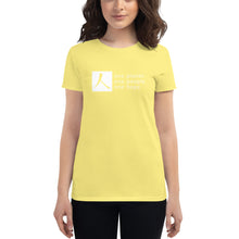 Cargar imagen en el visor de la galería, Women's short sleeve T-shirt with Box Logo and Tagline