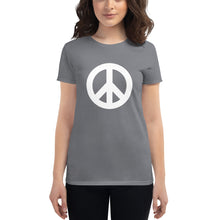 将图片加载到图库查看器,Women's short sleeve T-shirt with Peace Symbol