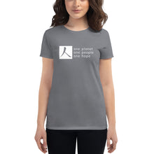 Cargar imagen en el visor de la galería, Women's short sleeve T-shirt with Box Logo and Tagline
