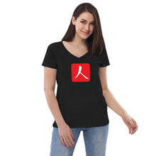 将图片加载到图库查看器,Women’s Recycled V-neck with Red Hanko