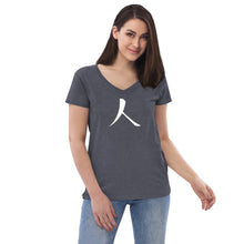 Load image into Gallery viewer, Women’s Recycled V-neck with Humankind Symbol