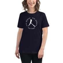 Load image into Gallery viewer, Women's Relaxed T-Shirt with Humankind Symbol and Globe Tagline