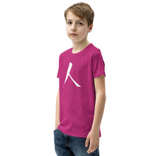 Load image into Gallery viewer, Youth Short Sleeve T-Shirt with White Humankind Symbol